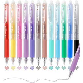 Solati 12 Colors Erasable Gel Pens, Fine Point 0.7mm Colored Erasable Pens, Make Mistakes Disappear, Assorted Color Inks for Drawing, Writing, Planning, and Crossword Puzzles (12 Colors) in Saudi Arabia