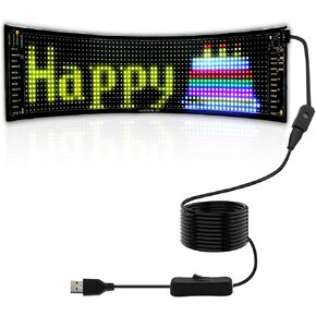 Programmable LED Scrolling Sign - Full Color Display Board with Bluetooth APP Control - Custom Text & GIF Patterns - Perfect for Business Advertising & Car Displays (Full Color, 15" x 4") in Saudi Arabia