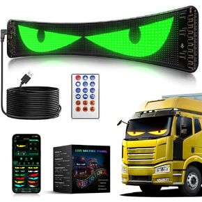 LED Eyes for Car Windshield, 1Pc 23.62"×4.72" Devil Eyes Light, Flexible Programmable LED Display for Cars & Trucks, Custom Scrolling Screen for Lightride Eyes, Car Sign & Advertising in Saudi Arabia