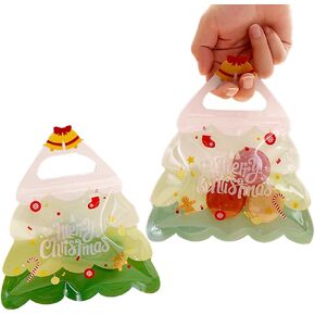 MnhoMnrn Resealable Christmas Tree Shaped Candy Bags With Handles 30PCS Gift Bags for Chocolate Cookie Party Favors Small Gift Wrapping Treat Bags (Yellow bell) in Saudi Arabia