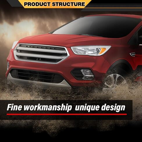 زخرفة الحاجز الجانبي للسائق الأمامي متوافقة مع Ford Escape SEL Sport Utility 4-Door 2018-2019 Fit Ford Escape S SE Titanium Sport Utility 4-Door 2017-2019 GJ5Z16228AB، GJ5416C217ACW باللون الأسود والكروم in Saudi Arabia