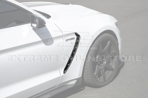 لسيارة فورد موستانج شيلبي GT350 2015-2020 | شريط من ألياف الكربون على طراز مصنع GM على زوج غطاء فتحة التهوية الجانبية للحاجز الأمامي in Saudi Arabia