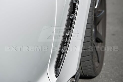 لسيارة فورد موستانج شيلبي GT350 2015-2020 | شريط من ألياف الكربون على طراز مصنع GM على زوج غطاء فتحة التهوية الجانبية للحاجز الأمامي in Saudi Arabia