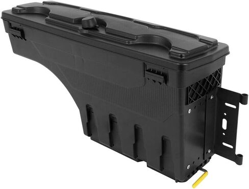 لفورد F250 SuperDuty 1999-2016 لـ F350 SuperDuty 1999-2016 لـ F450 SuperDuty 1999-2016 صندوق أدوات تخزين سرير الشاحنة على الجانب الأيمن أسود 25 سم 91 سم 8.45 كجم 40 سم مسمار على الطي اليدوي in Saudi Arabia