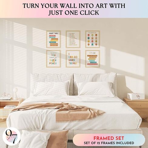 97 DECOR Kids Affirmation Wall Decor - Positive Affirmations for Kids Decor, Affirmation Art Prints Nursery Pictures, Colorful Inspirational Quotes Posters for Classroom Playroom Decor (8x10 UNFRAMED) in Saudi Arabia