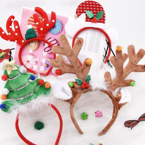 BQTQ 22 Pieces Christmas Headbands Christmas Headband Costume for Xmas Holiday Favor in Saudi Arabia