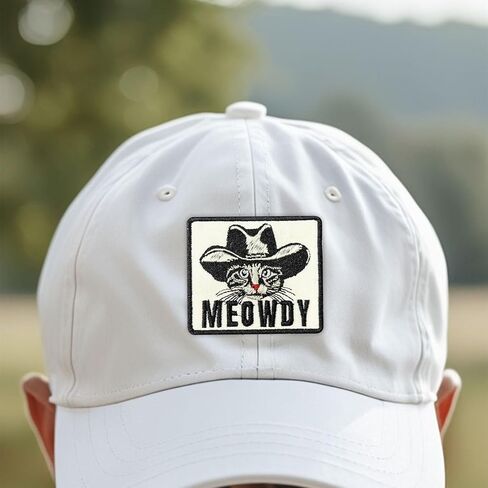 Meowdy Cowboy Cat Patch Cute Animal Meme Embroidered Patches for Backpack, Hat, Jackets, Iron On Sew On, Uniform DIY Embroidery PVC Patches Gift, DIY Accessories for Him Her 3 Inch in Saudi Arabia