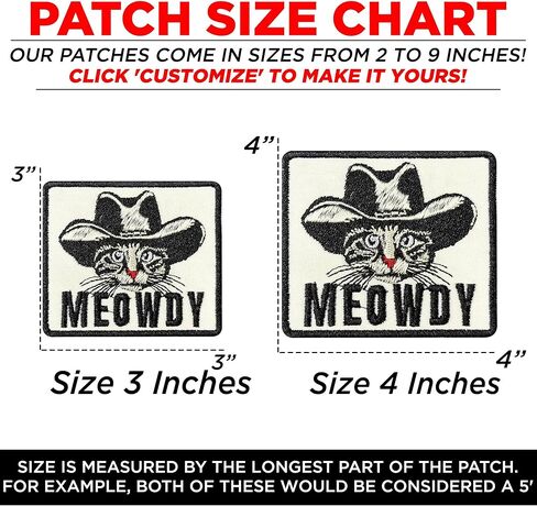 Meowdy Cowboy Cat Patch Cute Animal Meme Embroidered Patches for Backpack, Hat, Jackets, Iron On Sew On, Uniform DIY Embroidery PVC Patches Gift, DIY Accessories for Him Her 3 Inch in Saudi Arabia