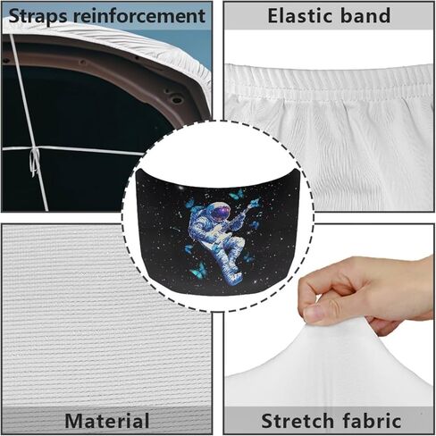 أغطية غطاء محرك السيارة باللون الأرجواني على شكل فراشة للسيارات غطاء غطاء من القماش للحماية لجميع المواسم غطاء من نسيج البوليستر المطاطي ملحقات السيارات القابلة للإزالة يناسب معظم السيارات in Kuwait