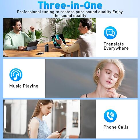 AI Translation Earbuds Real Time,140+Language Translator Earbuds,Easy to Operate,Wireless Bluetooth Translation Earbuds,Long Battery Life,Compatible with iOS&Android(Pink) in Kuwait
