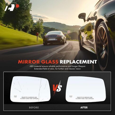 A-Premium Right Passenger Side Heated Mirror Glass with Backing Plate Compatible with Ram 1500 2011-2019, 2500 2011-2018, 1500 Classic 2019 & Dodge Ram 1500 2500 - Exterior Side View Convex Mirror in Saudi Arabia