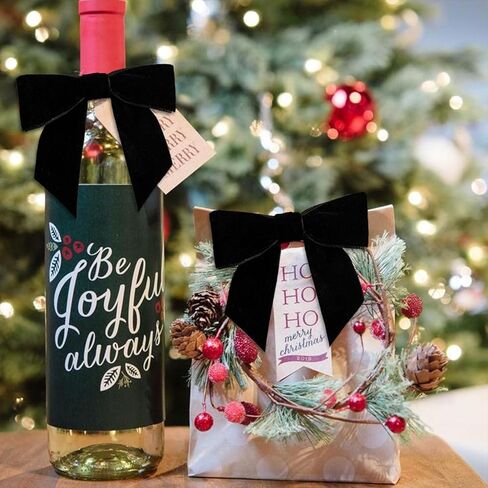 24 قطعة من الأقواس المخملية الحمراء الصغيرة لشجرة عيد الميلاد، أقواس مخملية لطيفة عتيقة لديكور المنزل لحرف تغليف هدايا إكليل الشجرة، 0.98 بوصة ث/3.14 * 3.14 بوصة in Kuwait