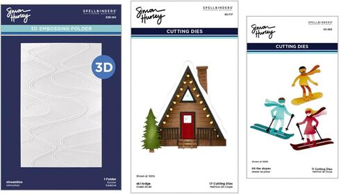 مجموعة قوالب محفورة ثلاثية الأبعاد من Spellbinders Ski-Son's Greetings، معدنية in Saudi Arabia