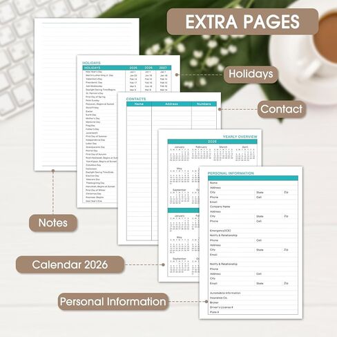 Ymumuda 2024 Planner, 12-Month Weekly Monthly Planner from JAN.2024 to DEC.2024, 8.4" X 6", Spiral Planner Notebook with Stickers, Elastic Closure, Inner Pocket, Sticky Index Tabs, Floral 03 in Kuwait