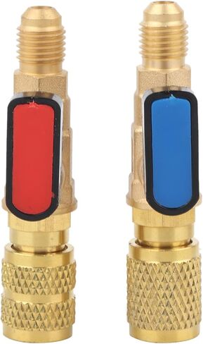 Refrigerant Ball Valve AC Refrigerant Control Valve HVAC Charging Valve for R22 R410A with 1/4in SAE Thread Brass ABS Material Durable Sealing in Saudi Arabia