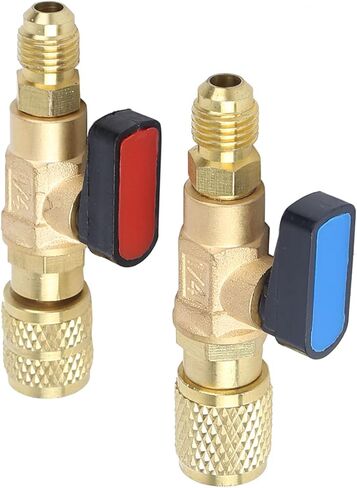 Refrigerant Ball Valve AC Refrigerant Control Valve HVAC Charging Valve for R22 R410A with 1/4in SAE Thread Brass ABS Material Durable Sealing in Saudi Arabia