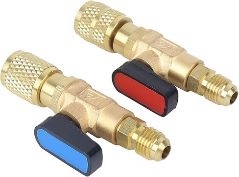 Refrigerant Ball Valve AC Refrigerant Control Valve HVAC Charging Valve for R22 R410A with 1/4in SAE Thread Brass ABS Material Durable Sealing in Saudi Arabia