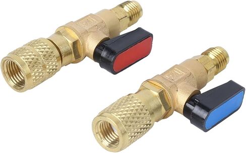 Refrigerant Ball Valve AC Refrigerant Control Valve HVAC Charging Valve for R22 R410A with 1/4in SAE Thread Brass ABS Material Durable Sealing in Saudi Arabia