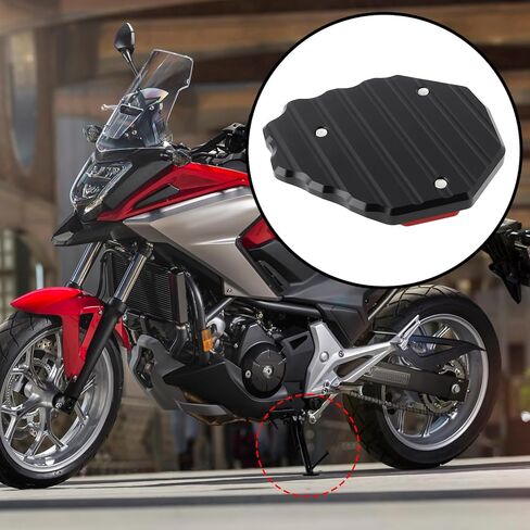 لوحة تمديد حامل جانبي من الألومنيوم متوافقة مع Honda NC750S NC700S/X/DCT NC700J NM4، أسود in Kuwait