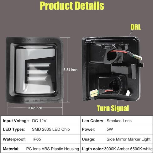 LED الديناميكي التبديل الجانب مرآة بدوره إشارة وتشغيل ضوء استبدال ل 2008-2016 For'd F250 F350 F450 F550 سوبر واجب يوم تشغيل مصباح وإشارة بدوره علامة جانبية in Saudi Arabia