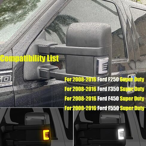 LED الديناميكي التبديل الجانب مرآة بدوره إشارة وتشغيل ضوء استبدال ل 2008-2016 For'd F250 F350 F450 F550 سوبر واجب يوم تشغيل مصباح وإشارة بدوره علامة جانبية in Saudi Arabia
