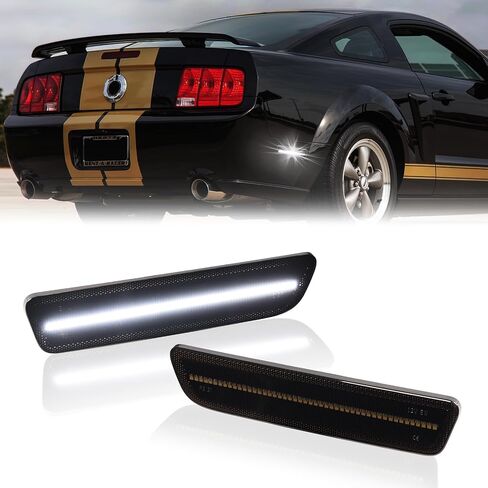 LED Side Marker Lights Rear Bumper Marker Lamp Reflectors for Ford Mustang 2005-2009, Smoked Len 2PCS (Red) in Saudi Arabia