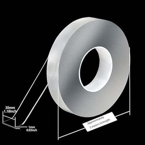 Double Sided Tape Clear Adhesive Strip Removable Multipurpose Mounting Roll for Carpets Rugs Walls Crafts Home Office 2 x 118 inch in Saudi Arabia