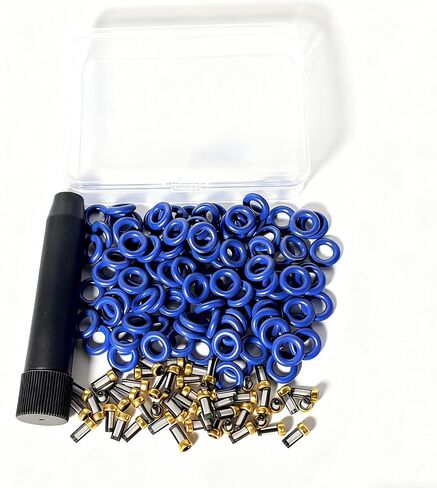 Universal Fuel Injector Repair Seal Kit - 100Pcs FKM O-Rings (7.52x3.53mm) + 50Pcs Micron Filters (6x3x12mm) + 1Pc 105mm Removal Tool with Box, Fit IWP043 IWP063 IWP069 0280158233 0280158091 in Kuwait