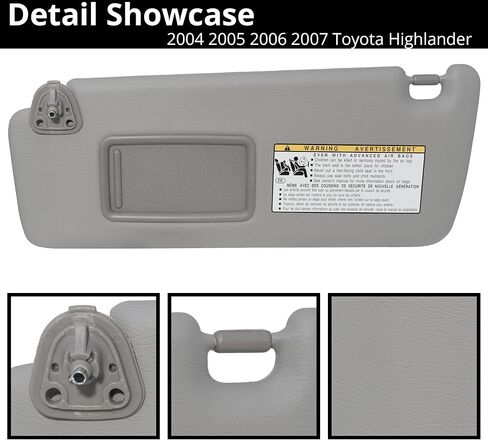واقي من الشمس مناسب لـ 2004-2007 Toyota Highlander الجانب الأيسر للسائق بدون استبدال الضوء #7432048260A0 بيج in Kuwait