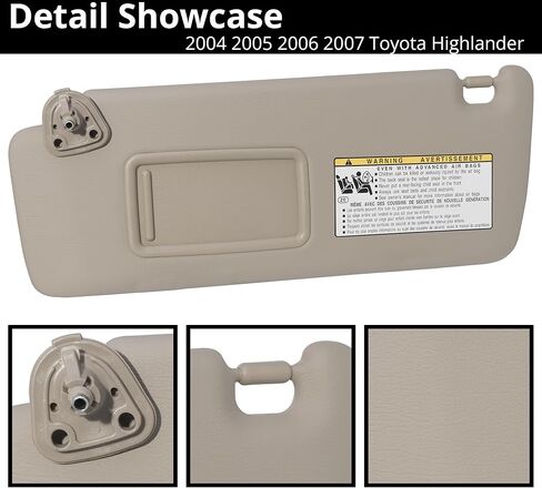 واقي من الشمس مناسب لـ 2004-2007 Toyota Highlander الجانب الأيسر للسائق بدون استبدال الضوء #7432048260A0 بيج in Kuwait