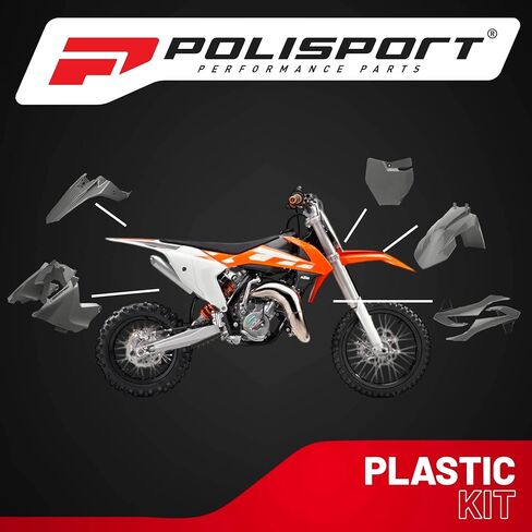 Polisport Motocross (MX) طقم بلاستيكي طبق الأصل لـ KTM SX65 (2016-2023) - جودة OEM، متينة ومرنة باللون الرمادي Nardo in Kuwait