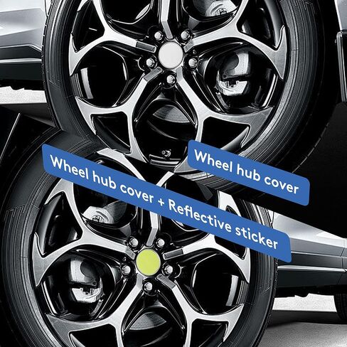 2 Inch Wheel Center Cap 4 Pack of 54mm Car Wheel Center Hub Covers Snap-in Plastic Rim Covers Hub Caps with 2 Inch 4 PCS Round Reflective Stickers Car Accessories Silver (Outer 54mm, Inner 49MM) in Saudi Arabia
