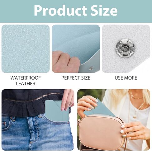 محفظة Teaaha النقدية من الجلد الطبيعي، محافظ لحشو الأموال، منظم، قابلة لإعادة الاستخدام، محفظة مغلف للميزانية، محافظ بمقبض عتيق للرجال والنساء، فواتير الشيكات النقدية، تصميم بسيط (أزرق) in Kuwait