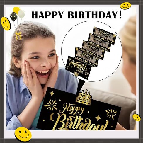 ظرف نقود عيد الميلاد للهدايا النقدية، حامل نقود DIY للنقود، حامل بطاقة مفاجأة لهدايا عيد الميلاد بين العائلة والأصدقاء، بطاقة هدايا نقود للرجال والنساء (أسود) in Kuwait