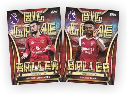 Topps Premier League 2026 - الإصدار الأول - Mega Tin (Big Game Baller). تحتوي على 40 بطاقة بالإضافة إلى 3 بطاقات Baller LE الكبيرة. in Saudi Arabia