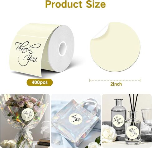 2'' Thermal Label Stickers, 500 Labels Self-Adhesive Round Colorful Glitter Sticker, Multi-Purposes Circular Thermal Printer, for Gift Wrapping, Logo Design, Name Tag, Thanks Card, Gradient Purple in Saudi Arabia