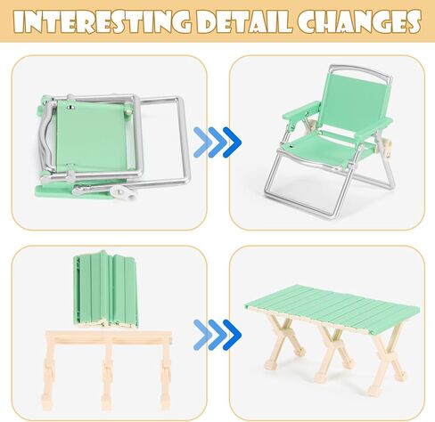 Dollhouse Furniture Set for Kids Toys Miniature Doll House Accessories Pretend Play Toys for Boys Girls & Toddlers Age 3+ with Camping (Green) in Saudi Arabia