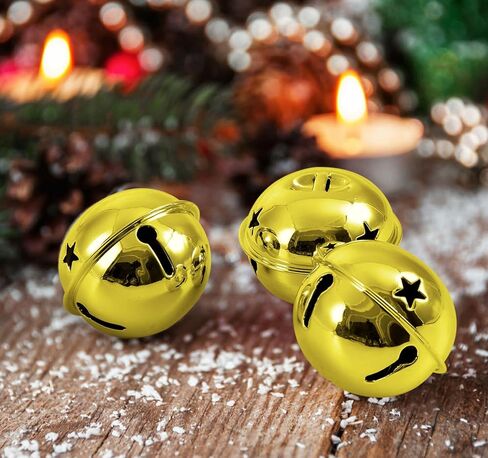 2 Inch Silver Large Jingle Bells Bulk-20 Pcs Large Metal Craft Bells and Red Ribbon for Christmas Party Festival Decoration and Wedding Ornament in Saudi Arabia