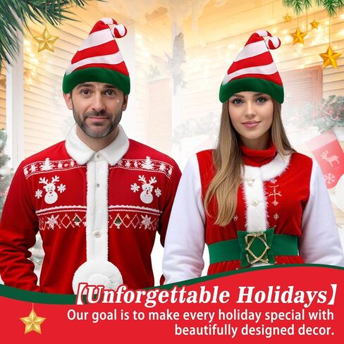 Christmas Santa Hats for Adults, 2 PCS Green Velvet Santa Hat, Soft Xmas Holiday Hats Family Cosplay Accessories in Saudi Arabia