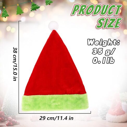 Christmas Santa Hats for Adults, 2 PCS Green Velvet Santa Hat, Soft Xmas Holiday Hats Family Cosplay Accessories in Saudi Arabia