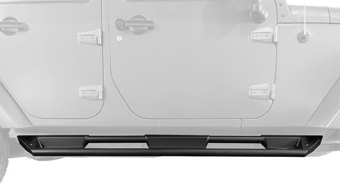 Heavy Duty Side Steps Running Boards for Jeep Wrangler JK 4-Door, Black Steel Construction with Mounting Hardware in Saudi Arabia