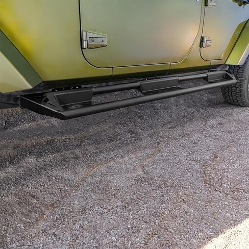 Heavy Duty Side Steps Running Boards for Jeep Wrangler JK 4-Door, Black Steel Construction with Mounting Hardware in Saudi Arabia