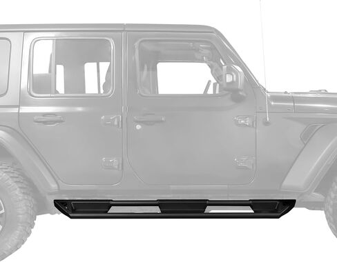 Side Steps for Jeep Wrangler JL | Heavy Duty Steel Running Boards with Textured Black Finish | Easy Direct Fit Installation, All Hardware Included in Saudi Arabia