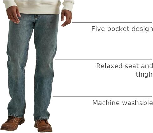Wrangler Authentics Men’s Relaxed Fit Boot Cut Jean, Blue/Black Stretch 42W x 30L in Saudi Arabia