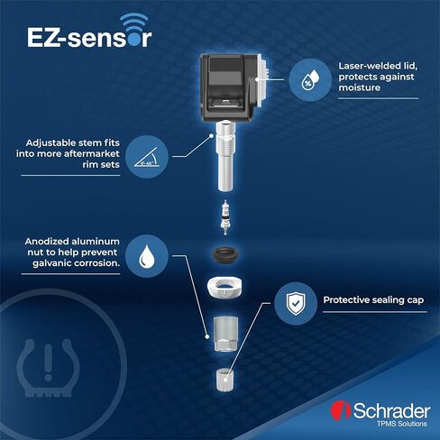 مستشعر SCHRADER 33700 TPMS - مشبك عالي السرعة DB+ EZ-Sensor قابل للبرمجة. يجب برمجته باستخدام أداة قادرة على برمجة TPMS قبل التثبيت in Saudi Arabia