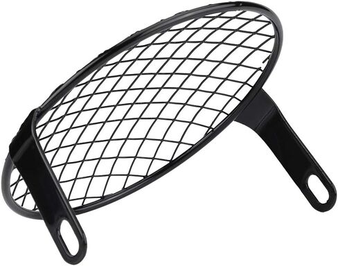 6.5in Motorcycle Headlight Grill Cover Mask for Cruiser Chopper Cafe Racer - Round Iron Protector (Grid mesh Cover) in Saudi Arabia