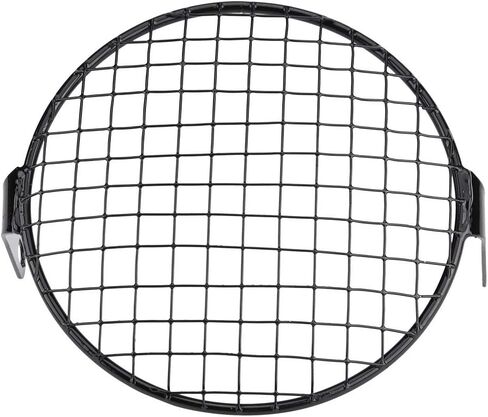6.5in Motorcycle Headlight Grill Cover Mask for Cruiser Chopper Cafe Racer - Round Iron Protector (Grid mesh Cover) in Saudi Arabia