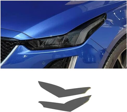Car Headlight Protective Film For cadillac ct5 2020-2024 blackened car headlight film front light transparent blackened exterior protective sticker in Saudi Arabia