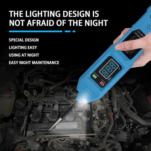 Power Circuit Tester, 6-24V DC Test Light Short Circuit, Automotive Component Electrical Polarity Identify Continuity Tester, Overload Protection in Kuwait