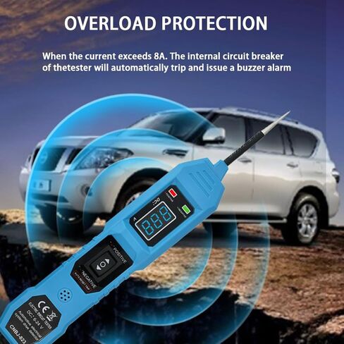 Power Circuit Tester, 6-24V DC Test Light Short Circuit, Automotive Component Electrical Polarity Identify Continuity Tester, Overload Protection in Kuwait